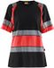 Blåkläder 3410-1030 High Vis T-shirt Dames Korte Mouw Zwart/High Vis Rood XL