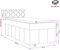 vidaXL Boxspringbed met matras Crèmekleurig 90 x 200 cm Stof