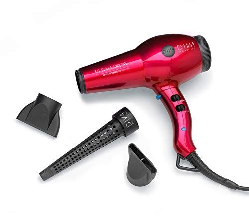 DIVA Pro Styling Ultima 5000 Pro haardroger, 2200 W, AC-motor, rood