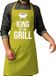 Bellatio Decorations Vaderdag cadeau schort - king of the grill - groen