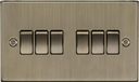Knightsbridge CS42AB Vierkante Rand Antiek Messing 10A 6G 2 Weg Plaat Schakelaar, 230 V