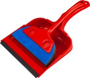 Buemag Stoffer en blik - kunststof/schuimrubber - 33 x 21 cm - rood - voor binnen