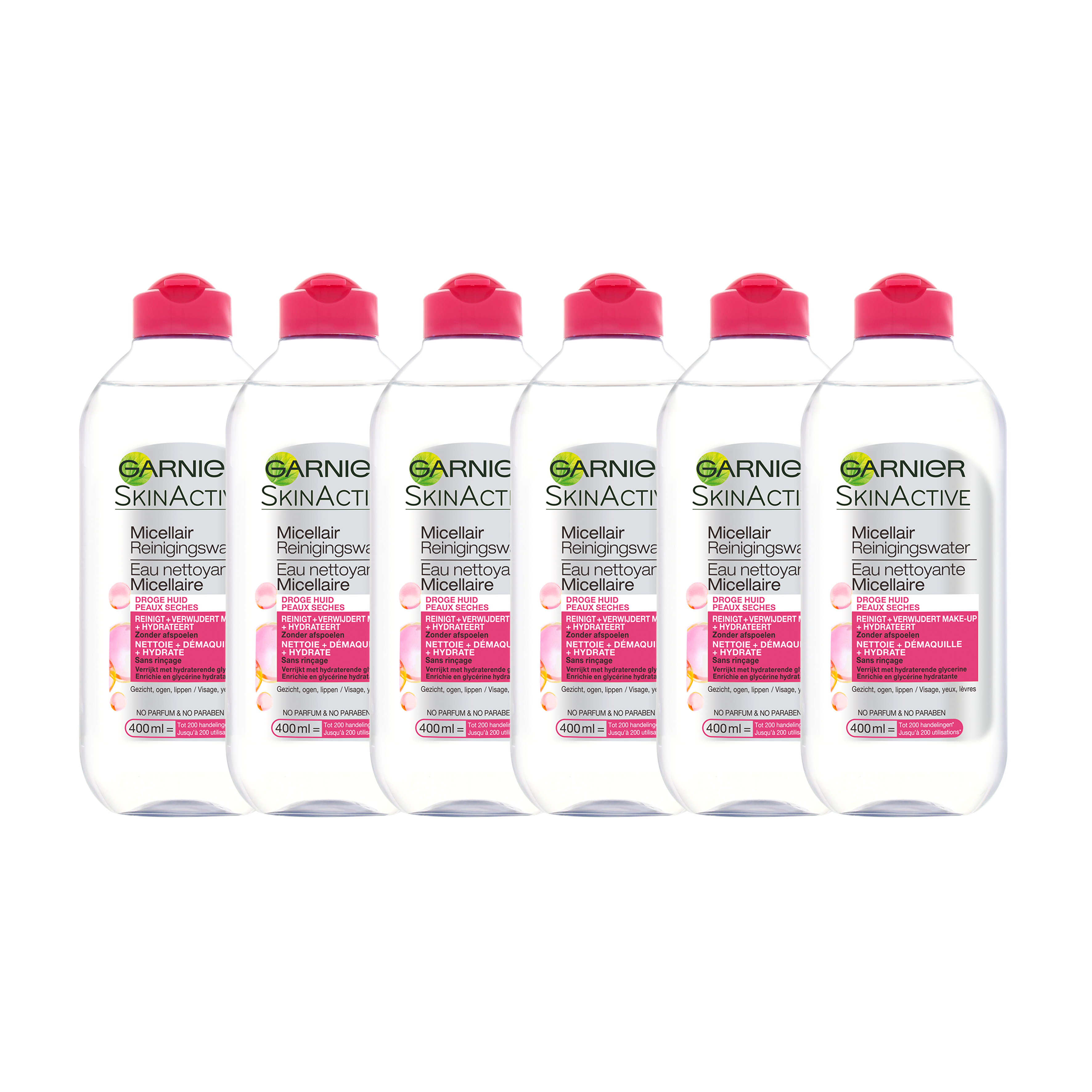 Garnier Skinactive Face SkinActive - Micellair Reinigingswater voor de Droge Huid - 6 x 400ml – Reinigingswater