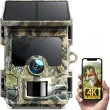WOLFANG Solar Wildlife Camera 4K 46MP, WiFi Bluetooth Trail Camera met Nachtzicht Motion Activated 0.1s Trigger Time IP66 Waterdichte Game Camera voor Wildlife Monitoring