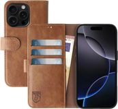 Rosso Element Wallet Book Case voor Apple iPhone 16 Pro - Bruin