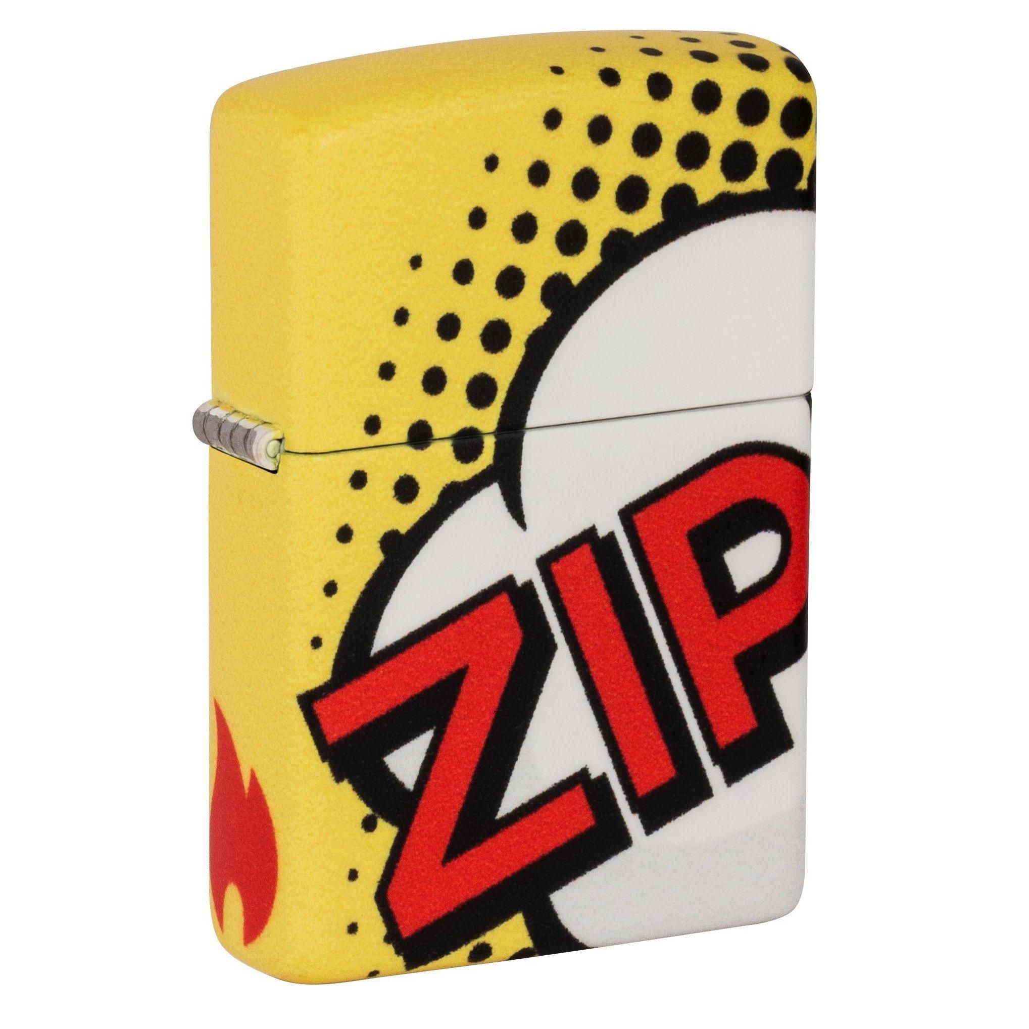 Zippo Comic Pop Art Design Matte Yellow 49533-000002 - Aansteker