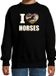 Bellatio Decorations I love horses sweater met dieren foto van een zwart paard zwart voor kinderen - cadeau trui paarden liefhebber - kinderkleding / kleding 98/104
