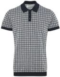 Casual Friday Walter Geometrisch gebreid polo Zwart/Wit Katoen Maat S