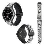 Horlogeband Polynesiërs Horlogeband 22 mm van siliconen en echt leer