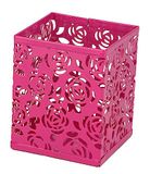 RICOO - Potloodhouder voor bureau B003-F, bureau-organizer van ijzer, kantooraccessoires voor school, bureau-organizer, pennenhouder, kantoor, opslag, fuchsia
