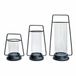 LOBERON Windlicht set van 3 Mirandel zwart