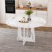 MODFU Eettafel - Rond - Marmerlook - Wit - MDF - 120 Cm - 76 Cm Hoog