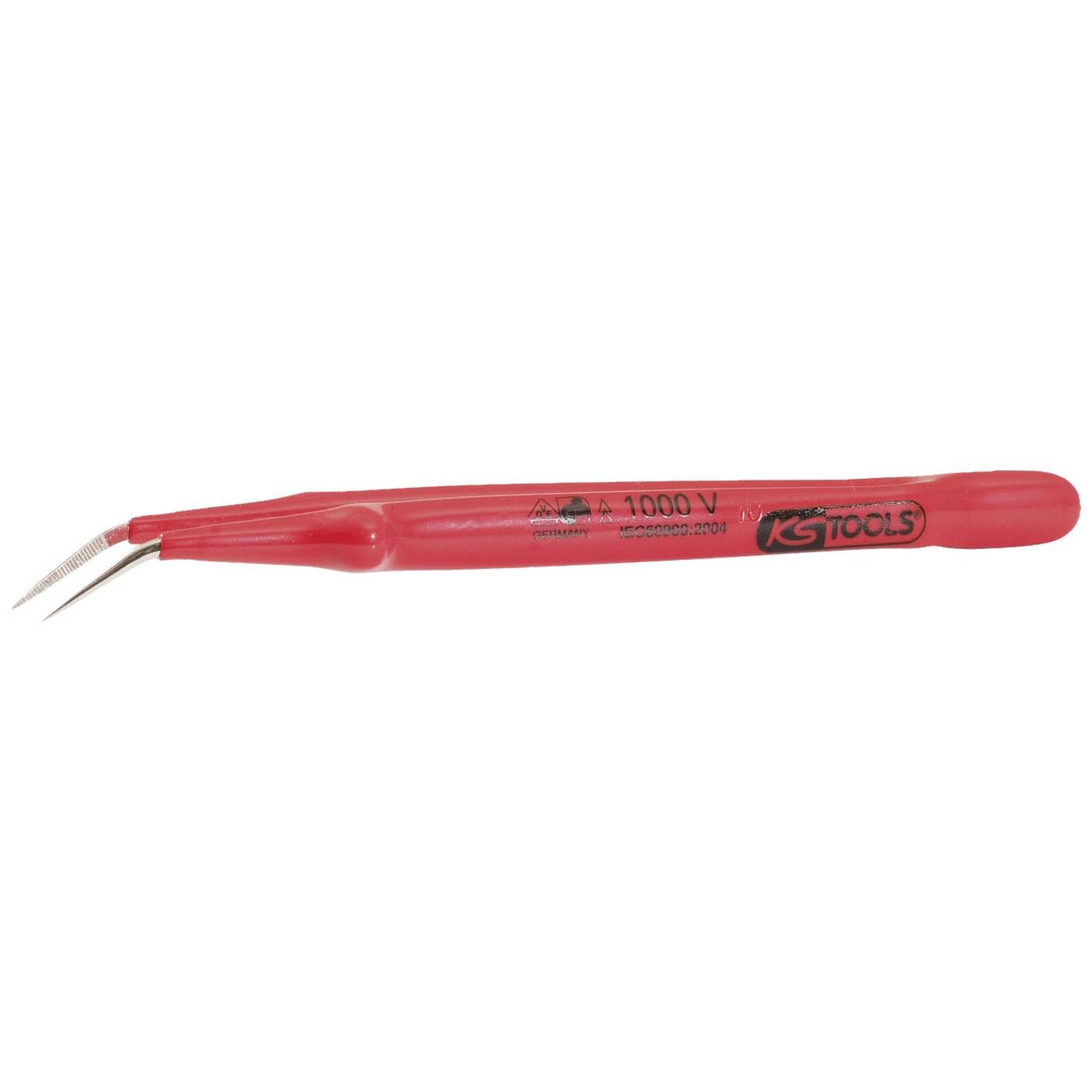 KS TOOLS Pinzette mit Schutzisolierung, gebogen, 15,5mm