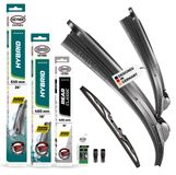 HEYNER® Jeu de balais d'essuie-glace complet pour NISSAN PRIMASTAR Kasten 11.2021 - 10.2026, balais plats HYBRID, avant et arrière, aérodynamique et flexible, revêtement nanographique