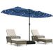 Coast Parasol de jardin avec éclairage LED solaire – Parasol inclinable avec manivelle et 8 baleines – Bleu