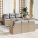 Maison Exclusive - Set van 7 tuinbanken, beige en lichtgrijs, gemaakt van polyrotan