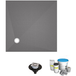 Wedi Fundo Primo 90x90cm Receveur de douche carré avec drain décentré, drain vertical et kit d'étanchéité