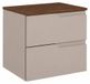 3xE living meuble de salle de bain, suspendu, 60 cm de large, avec tiroirs, corps en bois cachemire, portes en bois de noyer, dimensions : 60 x 46 x 58,6 cm