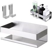 Azomor® Étagère de salle de bain en acier inoxydable et adhésive sans perçage pour cuisine et douche