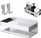 Azomor® Étagère de salle de bain en acier inoxydable et adhésive sans perçage pour cuisine et douche