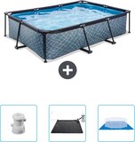 EXIT Rechthoekig Stone Frame Zwembad - 300 x 200 x 65 cm - Grijs