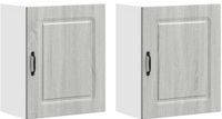 vidaXL Keukenwandkasten - 2 stuks - Kalmar - Grijs Sonoma - Bewerkt Hout