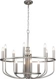Kichler LED Kroonluchter | 12X E14 Max 40W | Dimbaar | Brushed Nickel
