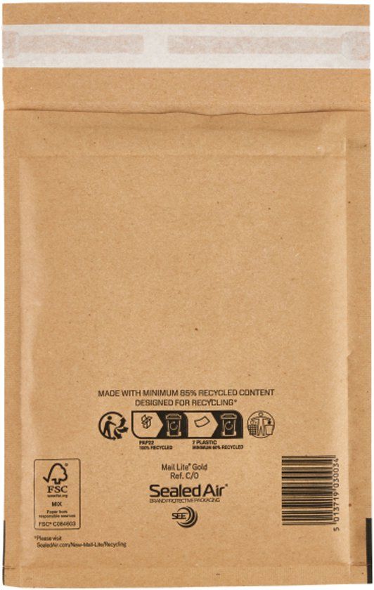 Mail Lite Sealed Air® luchtkussen envelop C bruin 150 x 210 mm - 200 stuks