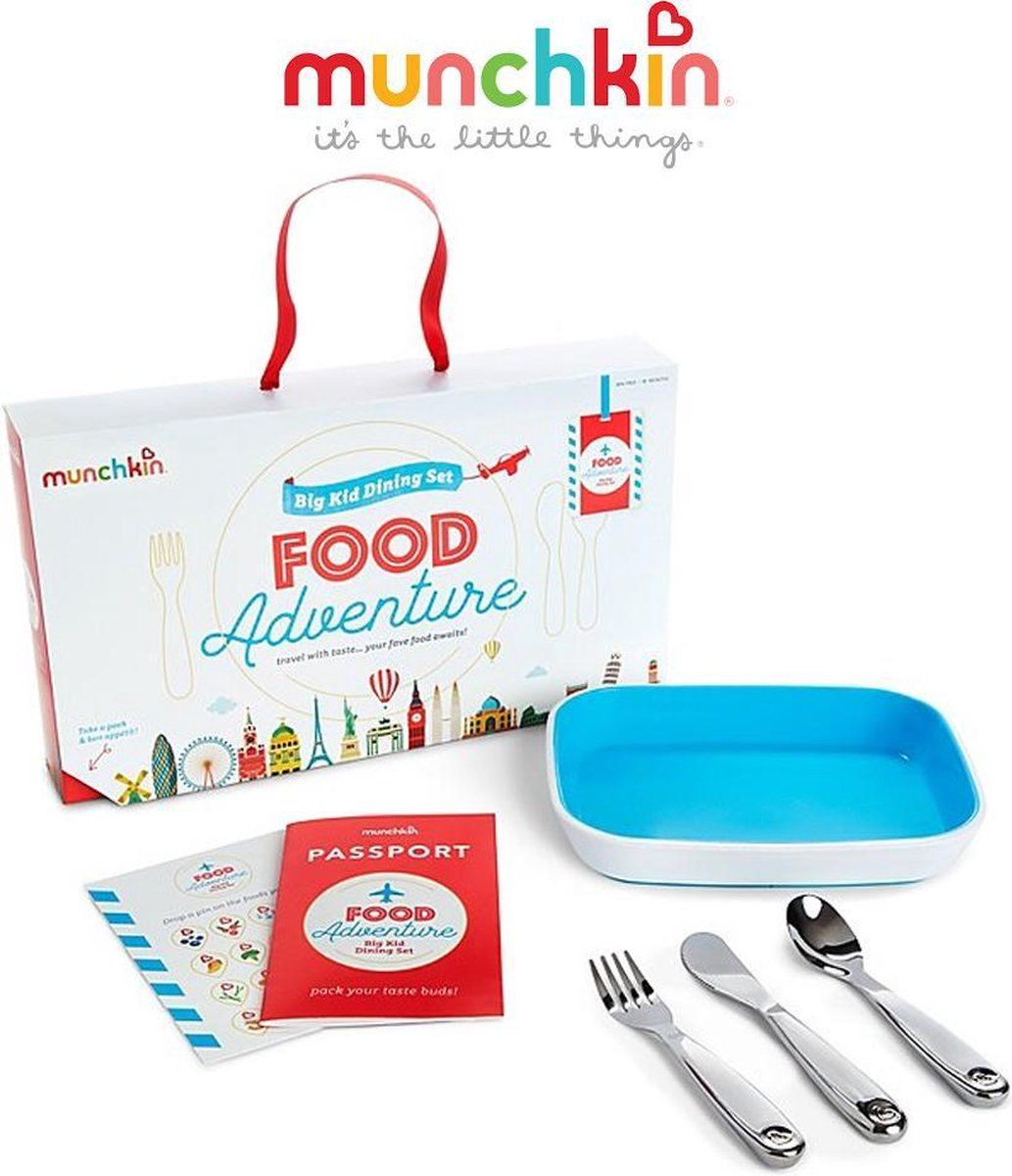MUNCHKIN Food Adventure Kinder Bestekset - 4 Delig - Blauw