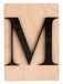Rayher Houten letter M, FSC Mix Credit, houten tegel 10,5x14,8cm, 3D-letter M in zwart, 3mm dikke houten letter op 4mm dikke houten tegel, 63104576