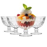 Glasmark KROSNO 1992 Set van 4 ijsglazen, ijskom, dessertkom van transparant glas, 300 ml, fruitgelei-schaal, vaatwasmachinebestendig
