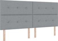 vidaXL LED Boxspringbed met hoofdeinde Lichtgrijs 200 x 200 cm Stof