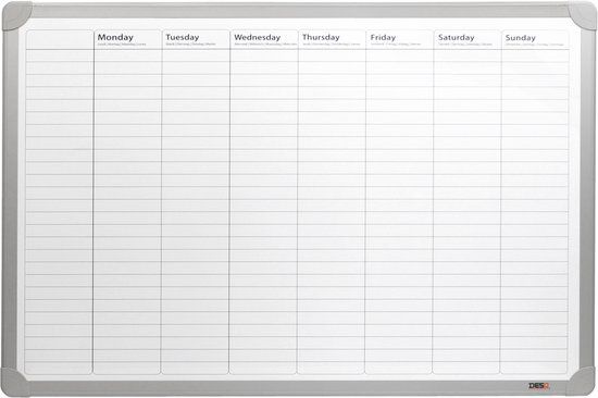 DESQ Weekplanner - Magnetisch - Aluminium Frame - 60 x 90 cm