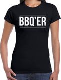 Bellatio Decorations BBQ-ER bbq / barbecue t-shirt zwart - cadeau shirt voor dames - verjaardag / moederdag kado XS