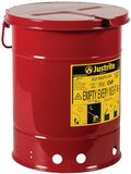 Stalen Olie-Afvalbak met Handbediend Deksel, 20 L, Rood