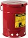 Stalen Olie-Afvalbak met Handbediend Deksel, 20 L, Rood