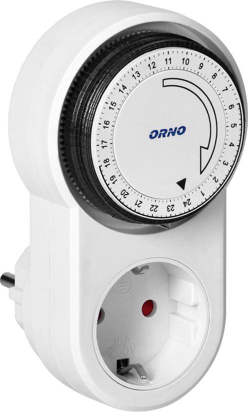 ORNO Tijdschakelaar voor binnen - Analoge Timer - 230V - 3680W - Wit
