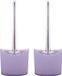 MSV Brosse WC avec support/WC- 2x -brosse Aveiro - PS plastique/inox - lilas violet/argent - 37 x 14 cm