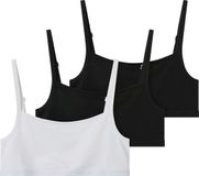 NAME IT TKFSHORT STRAP TOP 3P SOLID NOOS Meisjes Onderhemden Zwart Katoen/Elastaan 3 Stuks