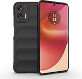 Techsuit Hoesje geschikt voor Motorola Edge 50 Fusion - Magic Shield Silicone Back Cover - Zwart