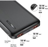 LogiLink Powerbank, 10.000 mAh, 2x USB-A & 2x USB-C, Wit