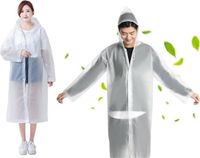 Merkloos Lange Regenjas met Capuchon - One Size - Unisex - Wit