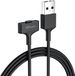 DrPhone ION3 - Magnetisch USB Oplaad Kabel - Geschikt voor Fitbit ionic - Charger + Lader Adapter – 1M - Zwart