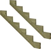Vinuovo Set van 2 houten trappalen voor tuintrappen, hoogte 102 cm, diepte 150 cm