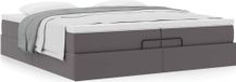 Prolenta Maison Exclusive - Ottoman bedframe met matras, grijs, 200x200 cm, kunstleer
