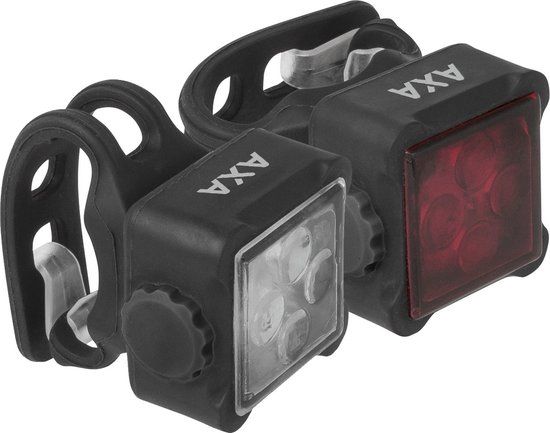 AXA Niteline 44R LED Fietsverlichting Set - USB Oplaadbaar - Zwart
