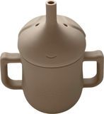 Mabebi - Drinkbeker met rietje - Oefenbeker - Trainingsbeker - Drinkbeker met handvaten - Drinkbeker olifant - Beige