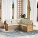 Maison Exclusive - Ensemble de meubles de jardin 5 pièces avec canapé et coussins, beige, en polyrotin