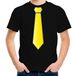 Bellatio Decorations Verkleed t-shirt voor kinderen - stropdas - zwart - jongen - carnaval/themafeest 110/116
