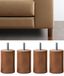 IPEA Meubelpoten van hout, kleur walnoot, gemaakt in Italië, set van 4 poten in cilindervorm voor kasten en stoelen, poten van walnoot, meubelpoten, hoogte 100 mm
